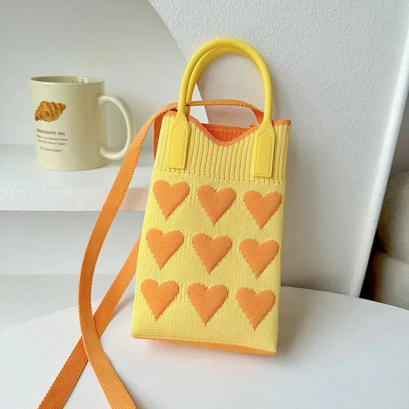 Love Mini Knit Shoulder Crossbody Bag - Bellarte Enchanté Love Mini Knit Shoulder Crossbody Bag